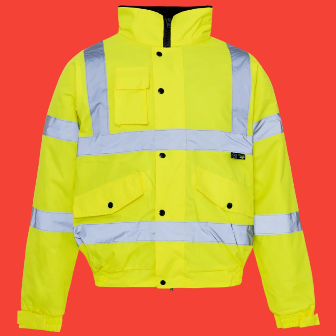 Supertouch Hi Vis Storm Bomber Jacket Yellow Medium