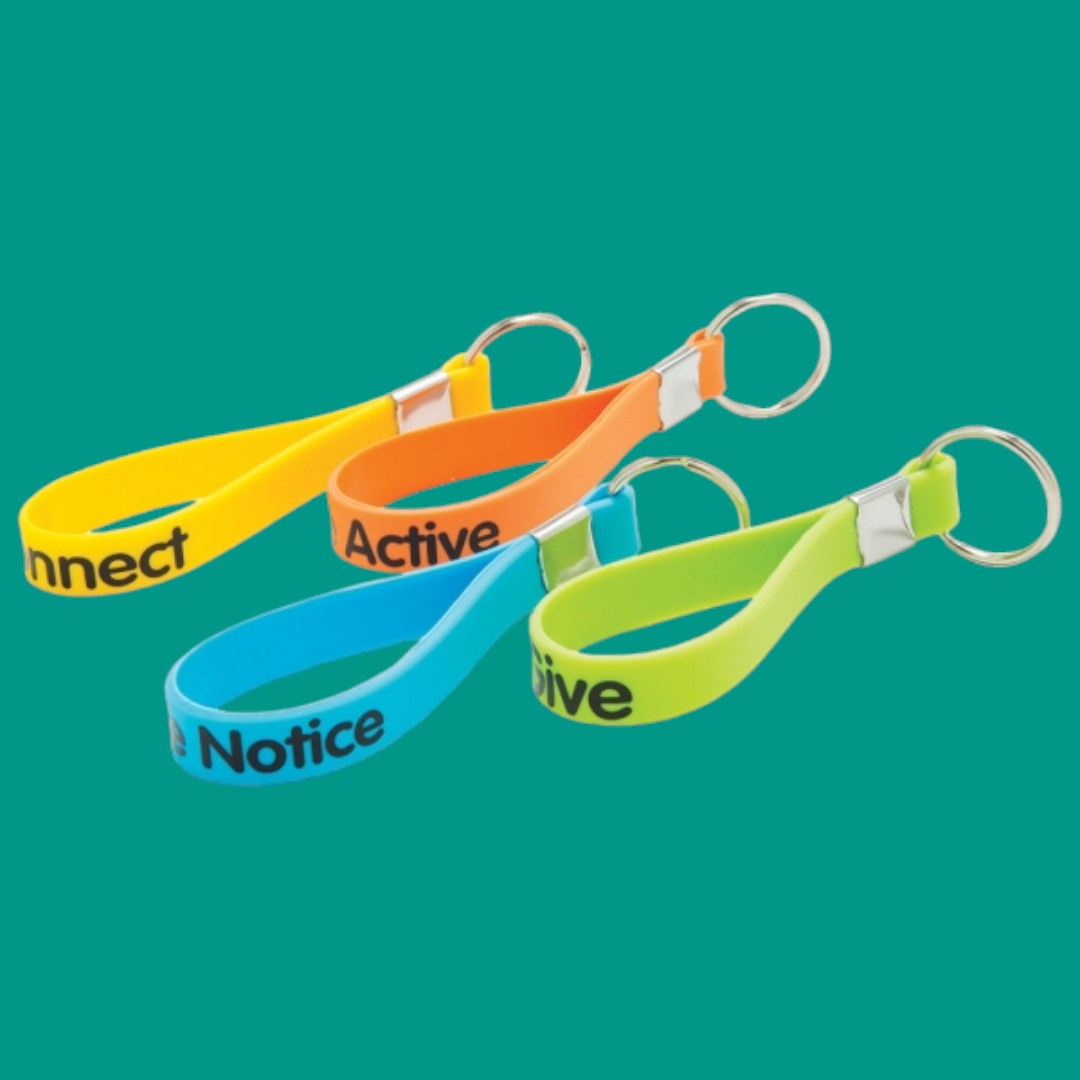 Silicone Loop Keyring - 2 Colour Infill
