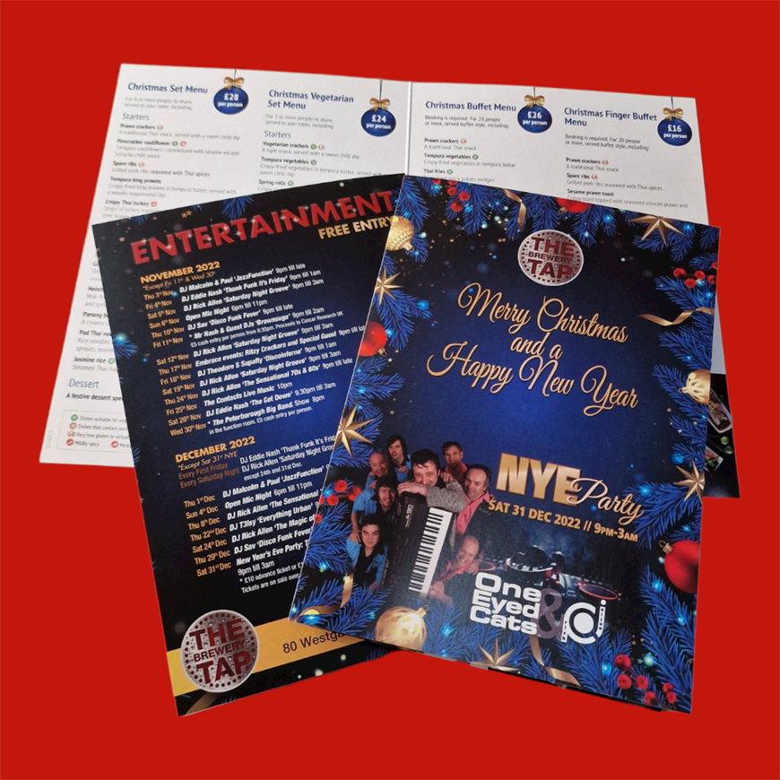 Create your bespoke festive menus to match your branding